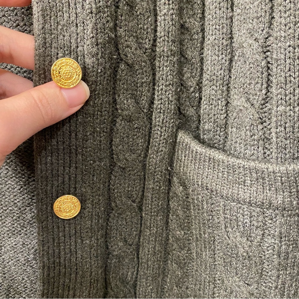 Classic Elements Charcoal Cable Knit Cardigan - image 3